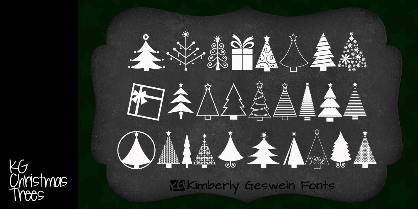 KG Christmas Trees Regular Font preview
